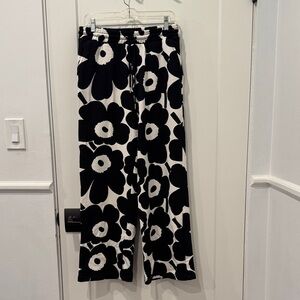 Black and White Floral Pants